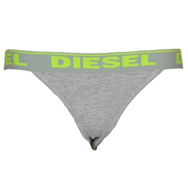 Diesel EBBYS Cotton Tanga Brief, Grey/neon
