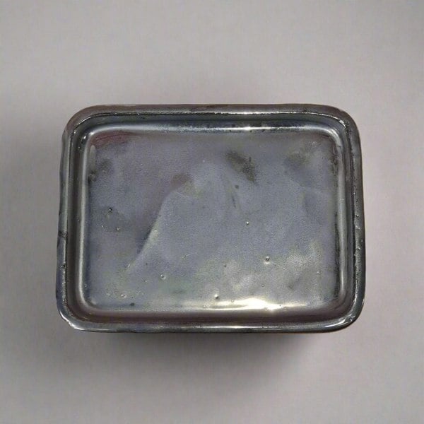 16cm Glazed Drip Tray | Rectangle | Silver - Yorkshire Bonsai