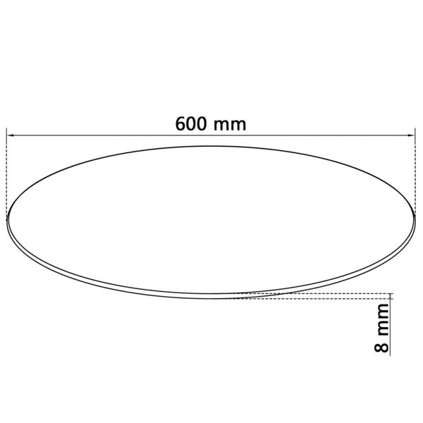Berkfield Table Top Tempered Glass Round 600 mm