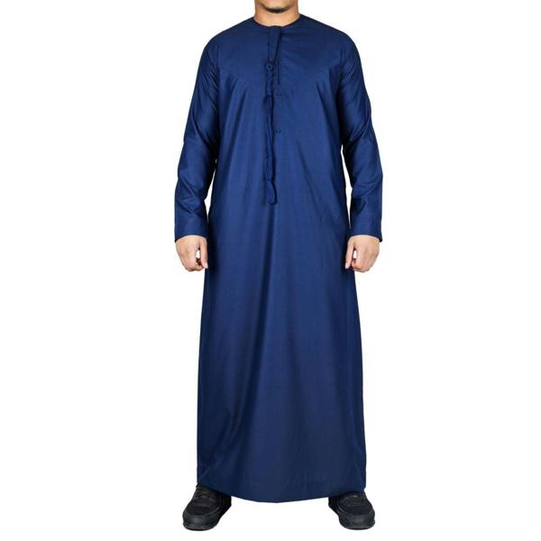 Infinity Leather Men's Thobe Emirati Islamic Jubba Robe Eid Tassel Slim Fit