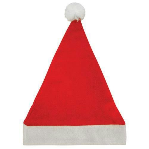 Adult Size Red and White Soft Felt Santa Hat with Pom-Pom for Festive Dress-Up image 7