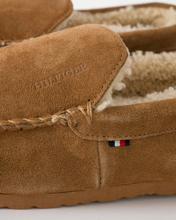 Tommy Hilfiger Suede Shirling Hilfiger Mens House Slippers - Sahara