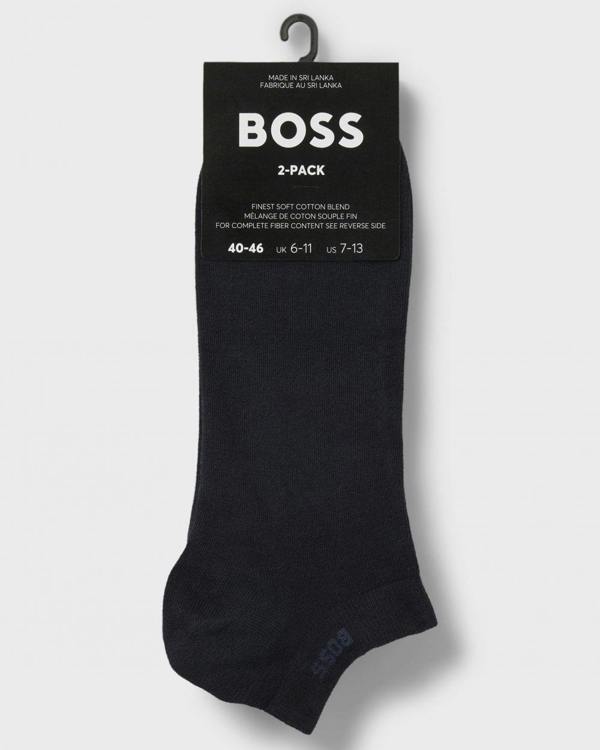 BOSS Orange Two-Pack of Ankle Length Socks in Stretch Fabric NOS - Dark Blue 401 - CHO - Designer Mens Socks