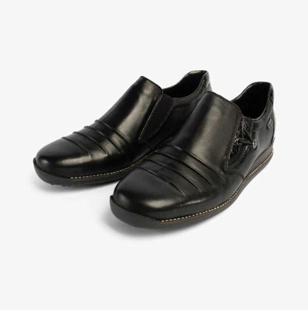 Rieker Womens Moccasin Shoes - Black (44254-00)