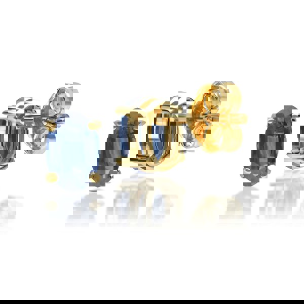 135E0918189 Classic Oval Blue Sapphire Stud Earrings in 9ct Gold 3