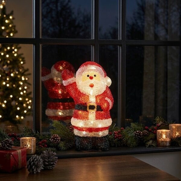 Garden Greatness LED Battery Operated Santa Ornament Light