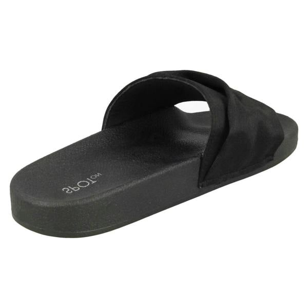 Spot On Ladies Spot On Satin Slider Mules