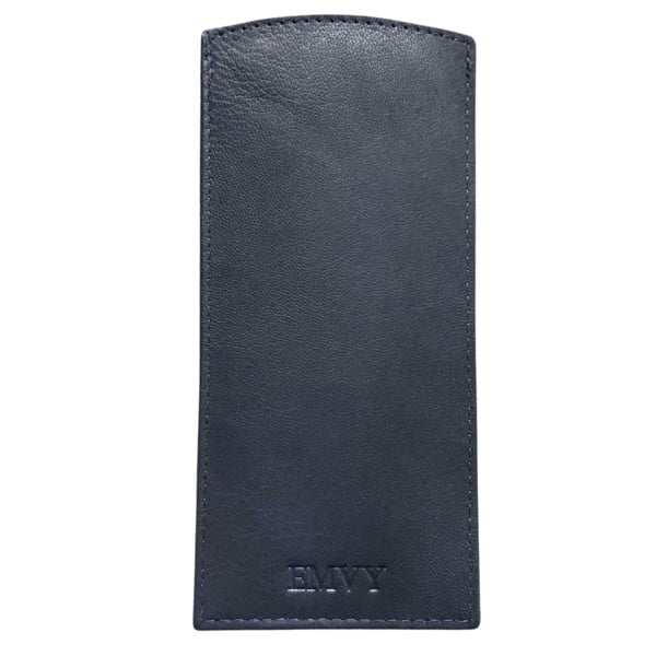 Love EMVY Genuine Leather Glasses Case Slim Spectacle Holder Reading Glasses Sleeve - Navy