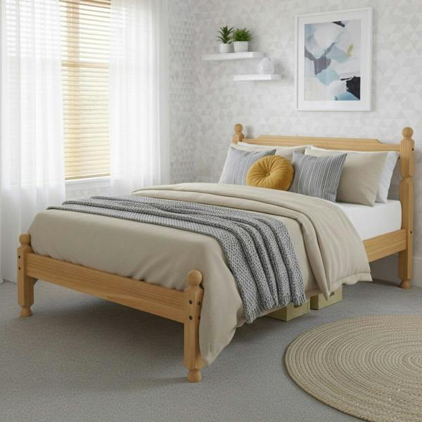 Mission TM Colonial Spindle Waxed Pine Bed Frame 5 Sizes Small Single to King
