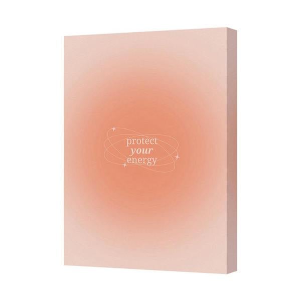 Benjamin Tate Design Protect Your Energy Canvas Wall Art Print 7365 Modern Home Decor Peach Gradient