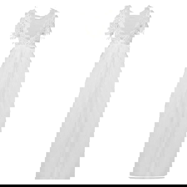 Bohemian Flutter Dress - Ice White