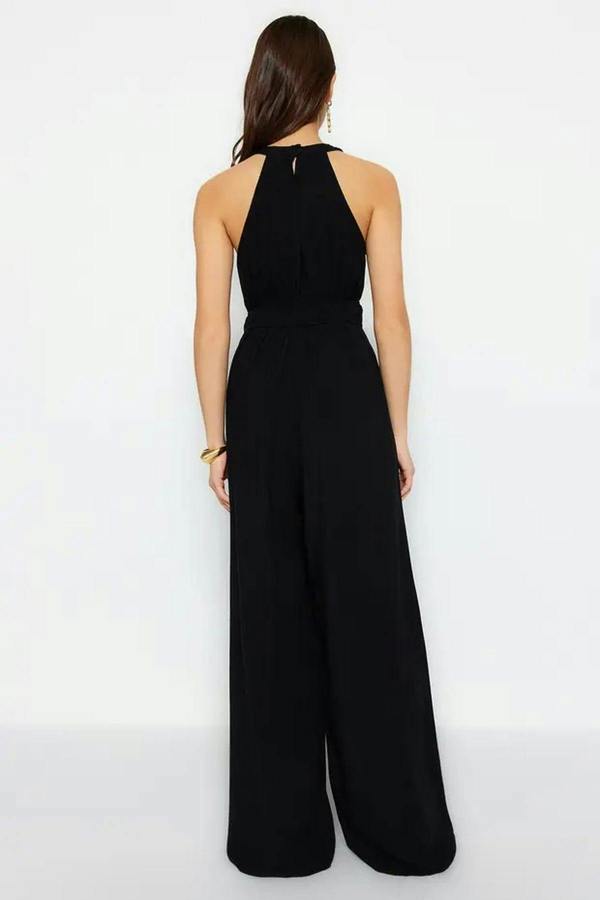 Halter Neck Wide Leg Maxi Jumpsuit
