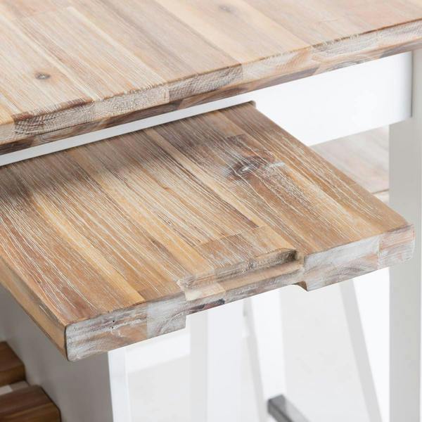 Statement Furniture Florence Breakfast Bar Kitchen Island with Shelves