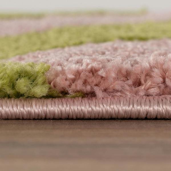 Joli Striped Green & Pink, Pet friendly Rug