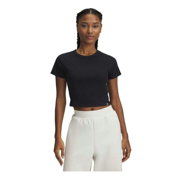 Under Armour Womens/Ladies Ribbed Crop Top - Black - 