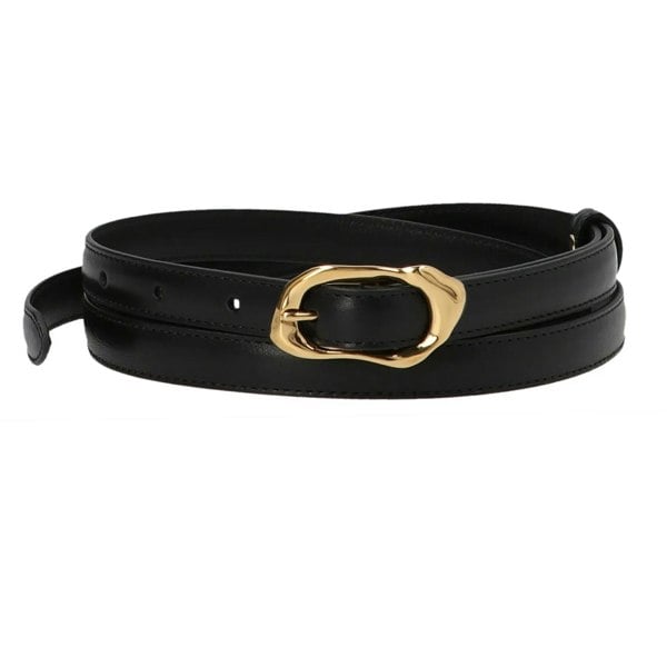 Alexander McQueen black leather double-wrap belt