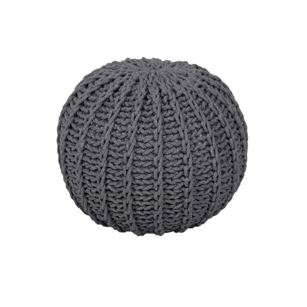 Snug City Cable Knit Round Pouffe Chunky Seat Footstool Ottoman 100% Cotton Handmade