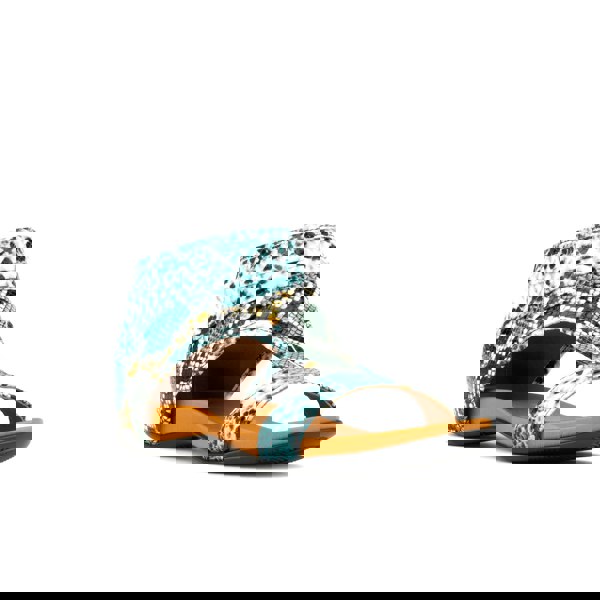 Embassy London Downtown - Blue Snake - Women's covered heel sandal with snake&nbsp;effect&nbsp;leather