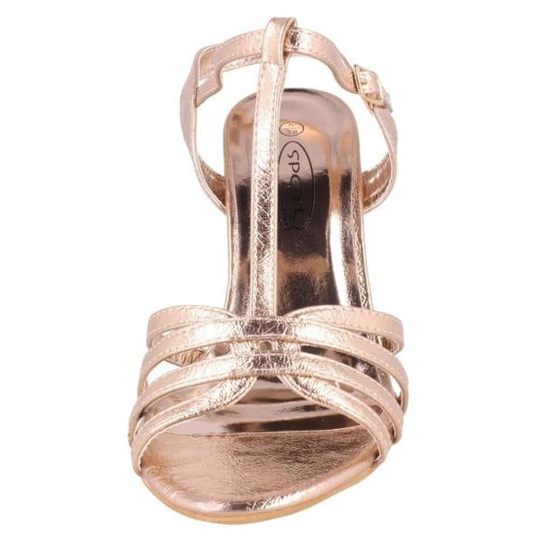 Spot On Ladies Spot On High Heel Metallic Sandals F10837