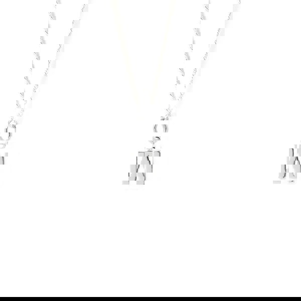 Say It With Dainty Block Initial Necklace - Sterling Silver