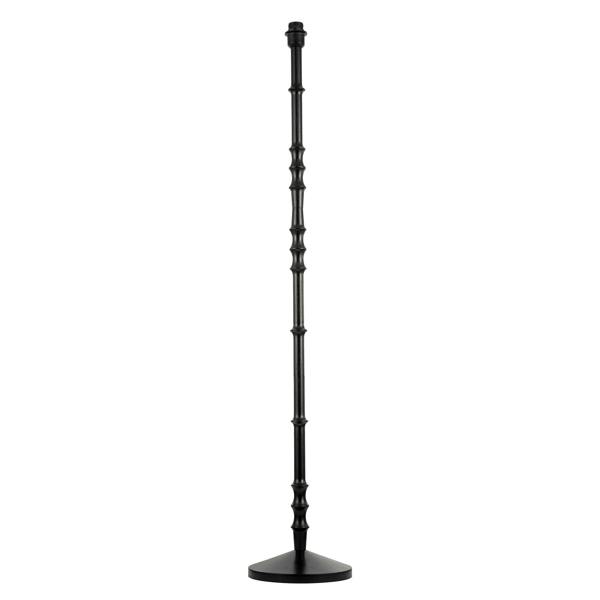 Classic Black Wood Floor Lamp Base with Sleek Reeded Stem Pole Design Image 1