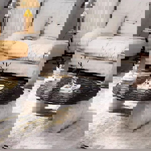 Yetta Art Deco Coffee Table, Black Glass-Ritconcept-Rit Concept