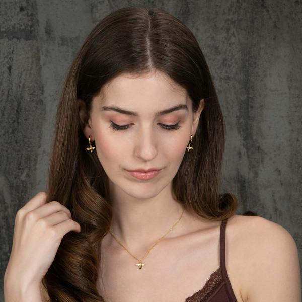 Gold Plated Bumble Bee Necklace for Women - namana.london