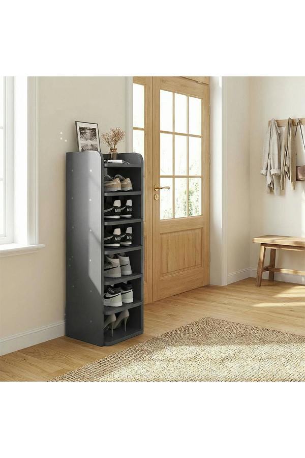 Living and Home 7-Tier Narrow Tall Shoes Rack Shoe Cabinet for Entryway