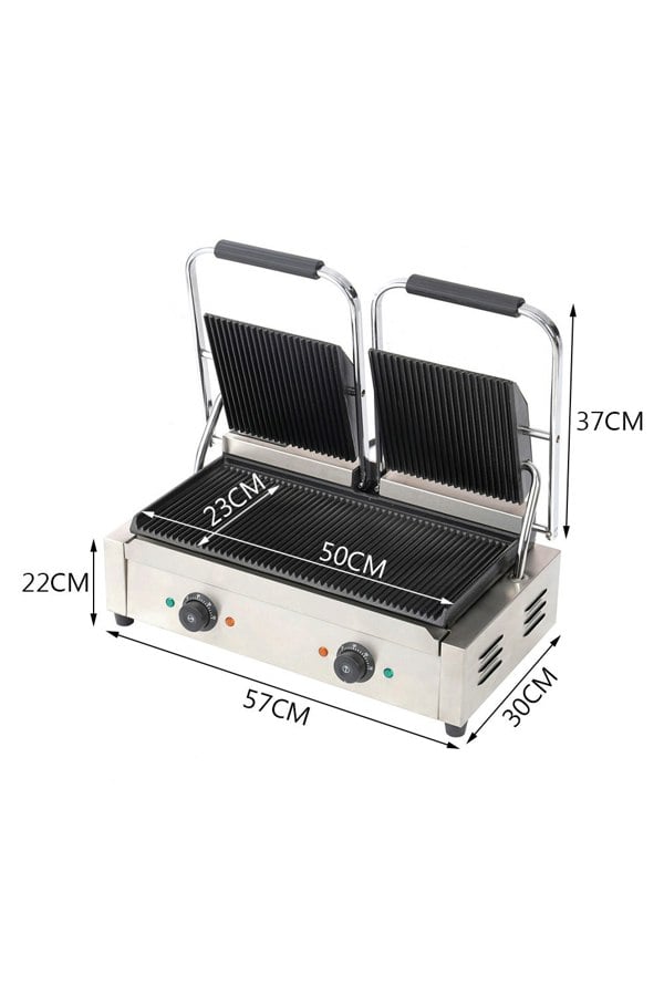 Living and Home 3.6KW Double Commercial Steak Sandwich Press Grill