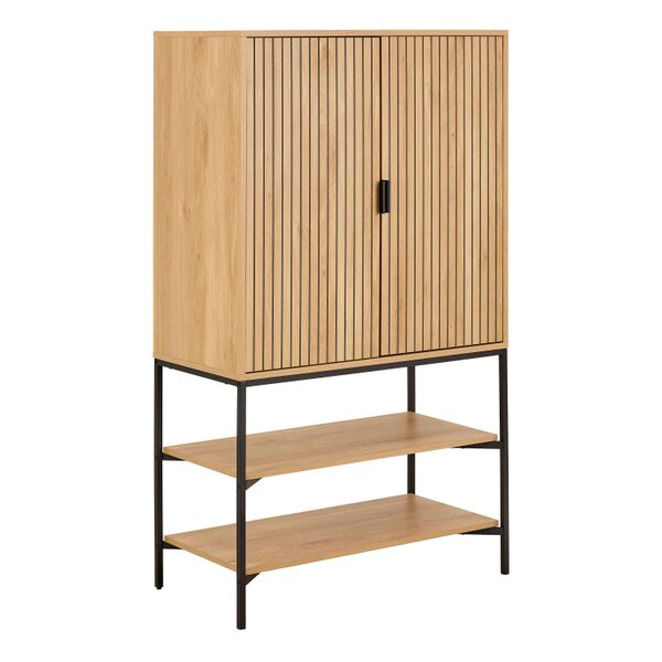 Wyld Haus Jaipur Cabinet 2 Doors 3 Shelves With Oak Lamella Front