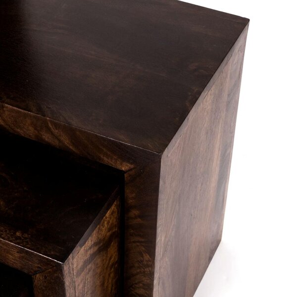 Wyld Haus Set of 3 Phuket Dark Mango Wood Nesting Tables