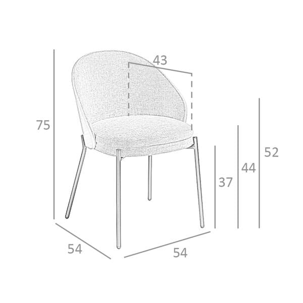 Angel Cerdá Grey Fabric and Walnut Chair 4115