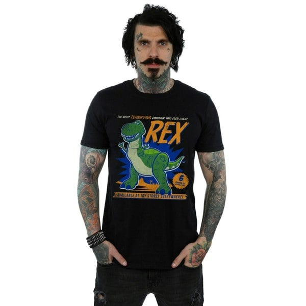 Disney Mens Toy Story 4 Rex Terrifying Dinosaur T-Shirt - Black