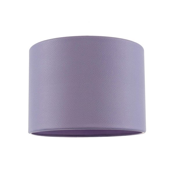 Classic Soft Lilac Faux Leather Lamp Shade with Inner Cotton Lining Image 1