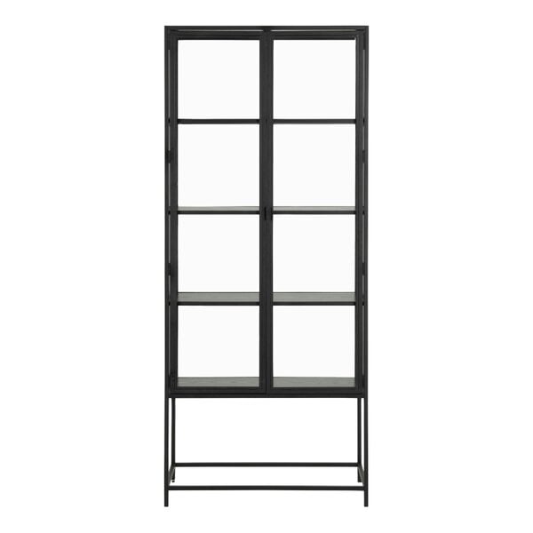 Wyld Haus Taipei Tall Black Metal 2 Door Display Bookcase Cabinet