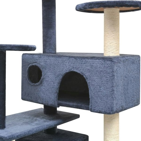 Berkfield Cat Tree with Sisal Scratching Posts 125 cm Dark Blue