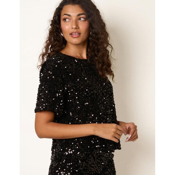 Blue Vanilla Velvet Sequin Tee