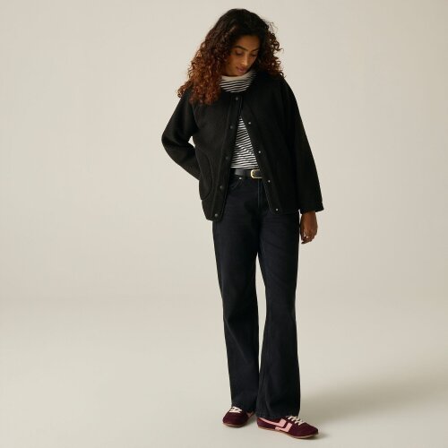 Regatta Womens Lea Borg Snap-Front Fleece - Black