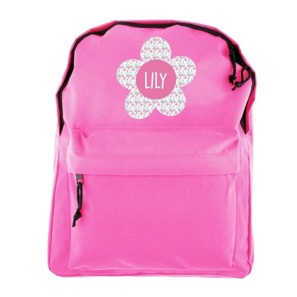 Personalised Memento Company Personalised Flower Pink Backpack