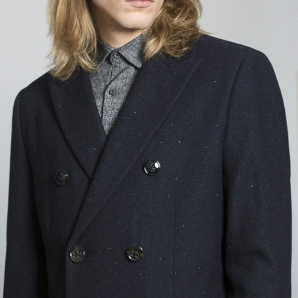 Harry Brown London Double Breasted Wool Coat - Navy