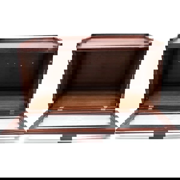 Maison des Cadeaux Retro Bamboo Single-Layer Bread Bin with Top Shelf