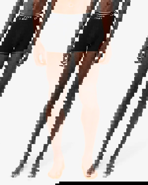 Lacoste 3-Pack of Mens Trunks - Black/White-Silver Chine NUA