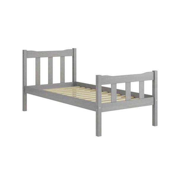 Wyld Haus Tralee Grey Washed Wooden 3ft Single Bed with Panelled Headboard and Footboard