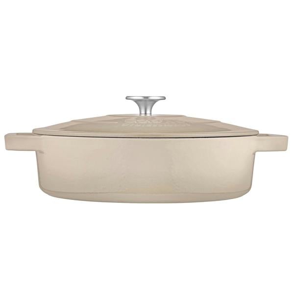 Cooks Professional 28cm Shallow Cast Iron Casserole | Ivory