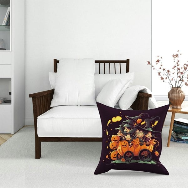 Warren Reed A Magical Pumpkin Carriage Floor Cushion