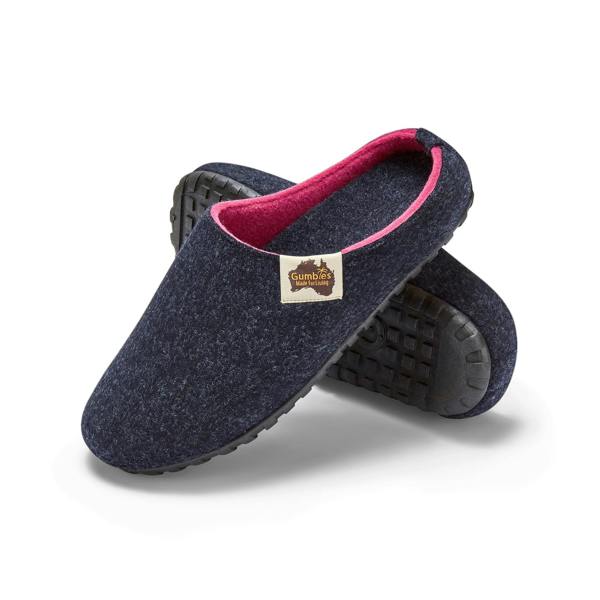Gumbies Outback Women's Slippers - Navy & Pink
