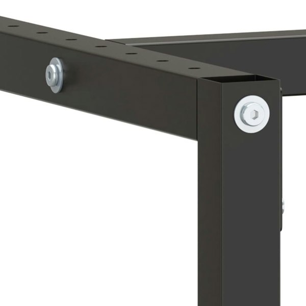 Berkfield Work Bench Frame Matte Black and Matte Red 180x57x79 cm Metal