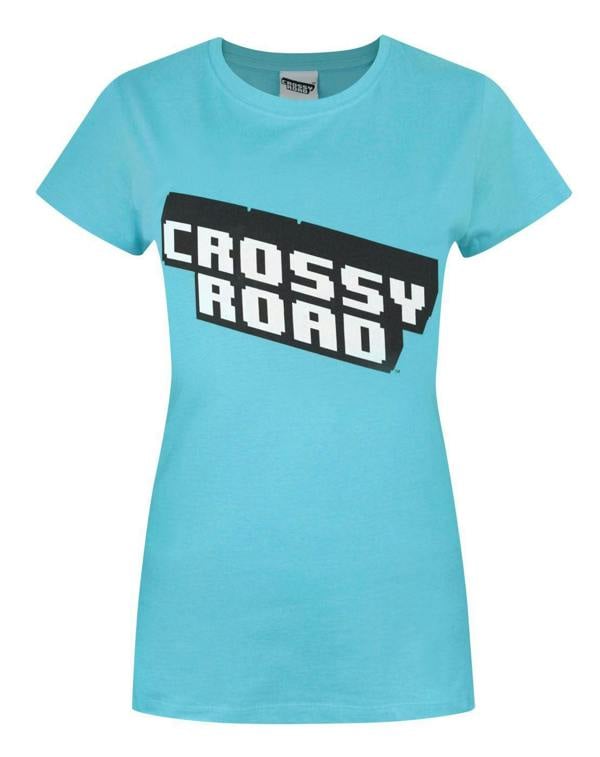 Crossy Road Womens Blue Logo Short Sleeved T-Shirt