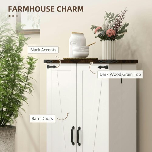 Wyld Haus Roka Wooden White Farmhouse Style Multi Storage Cabinet