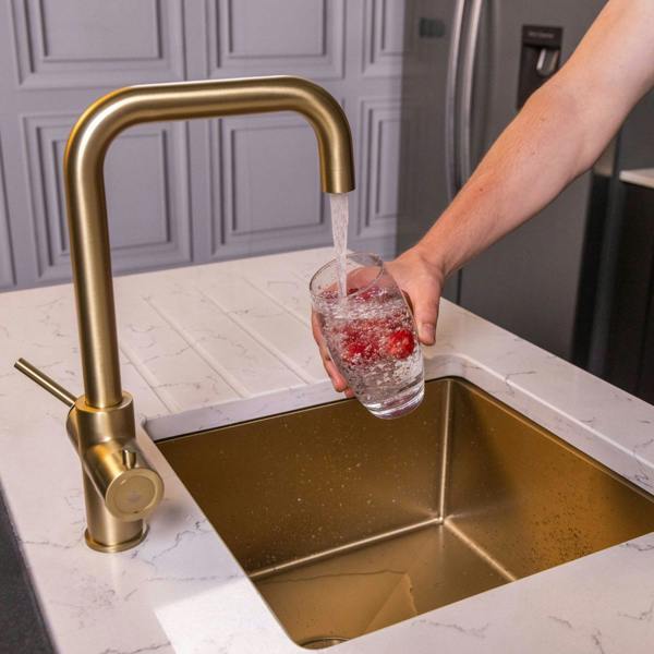 Flode Kyld 4 in 1 Instant Boiling & Cold Water Tap with Filtered Chilled Water | Brushed Brass Finish